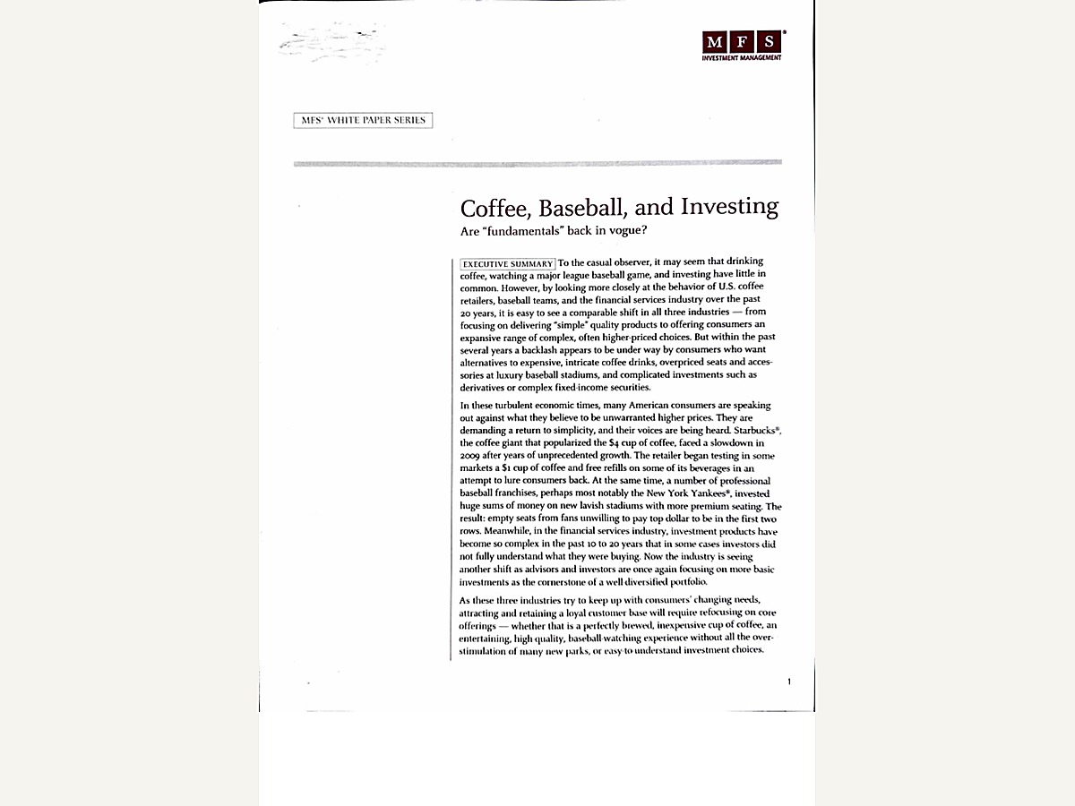 Coffee, Baseball, and Investing White Paper thumbnail